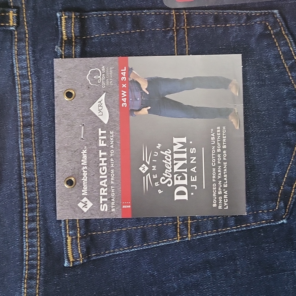 Jeans Premium Denim Stretch Mens Straight Leg